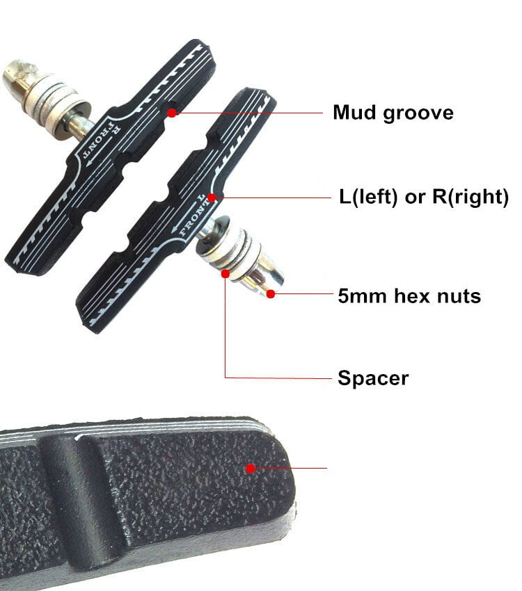 Swiss Stop Viking Pattini Del Freno Per V-Brake - Kit 2 Portapat Tini In Alluminio Nero, Compatibili Con Freno A Pat Tino, Qualità Svizzera