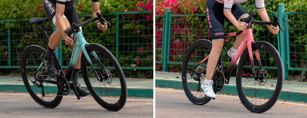 Bicicleta de ruta Sava EX7-S en accion