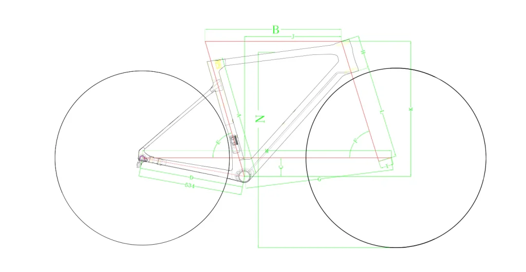 Cuadro de talla bicicleta Sava Falcon SLR7